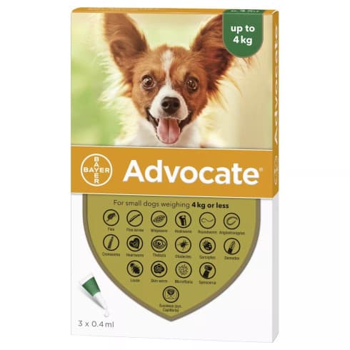 Advocate Flea Heartworm and Worm Spot-On Treatment for Very Small Dogs - 3 Pack