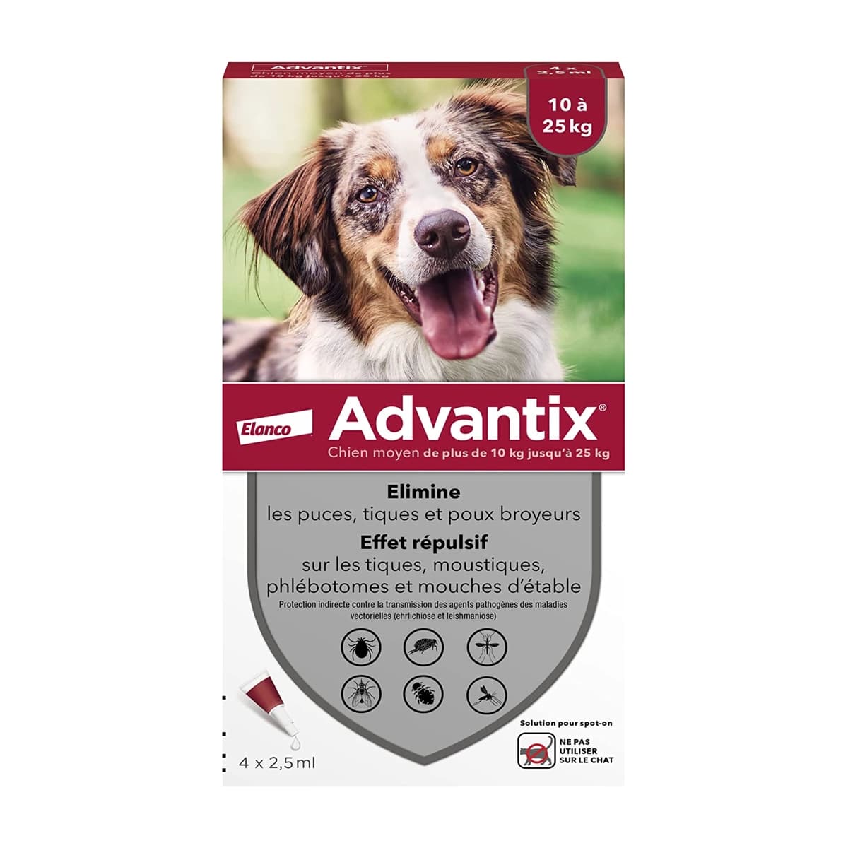 Advantix Flea Tick and Mosquito Spot-On Treatment for Medium Dogs - 4 Pack