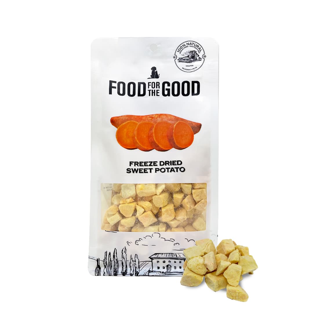 Food For The Good Freeze-Dried Orange Sweet Potato Treats for Dogs and Cats - 100g