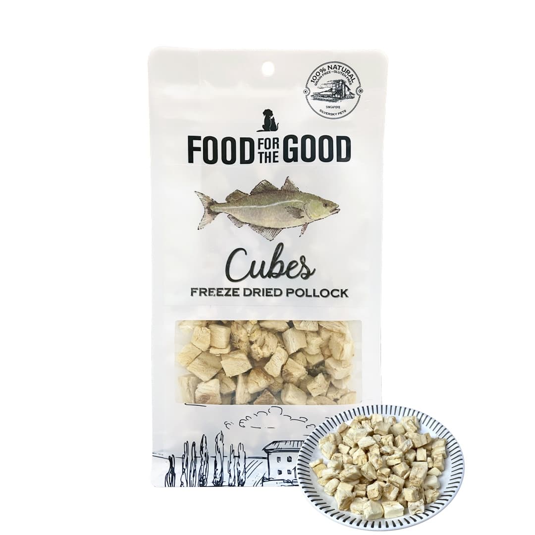 Food For The Good Freeze-Dried Pollock Cube Treats for Cats & Dogs - 50g