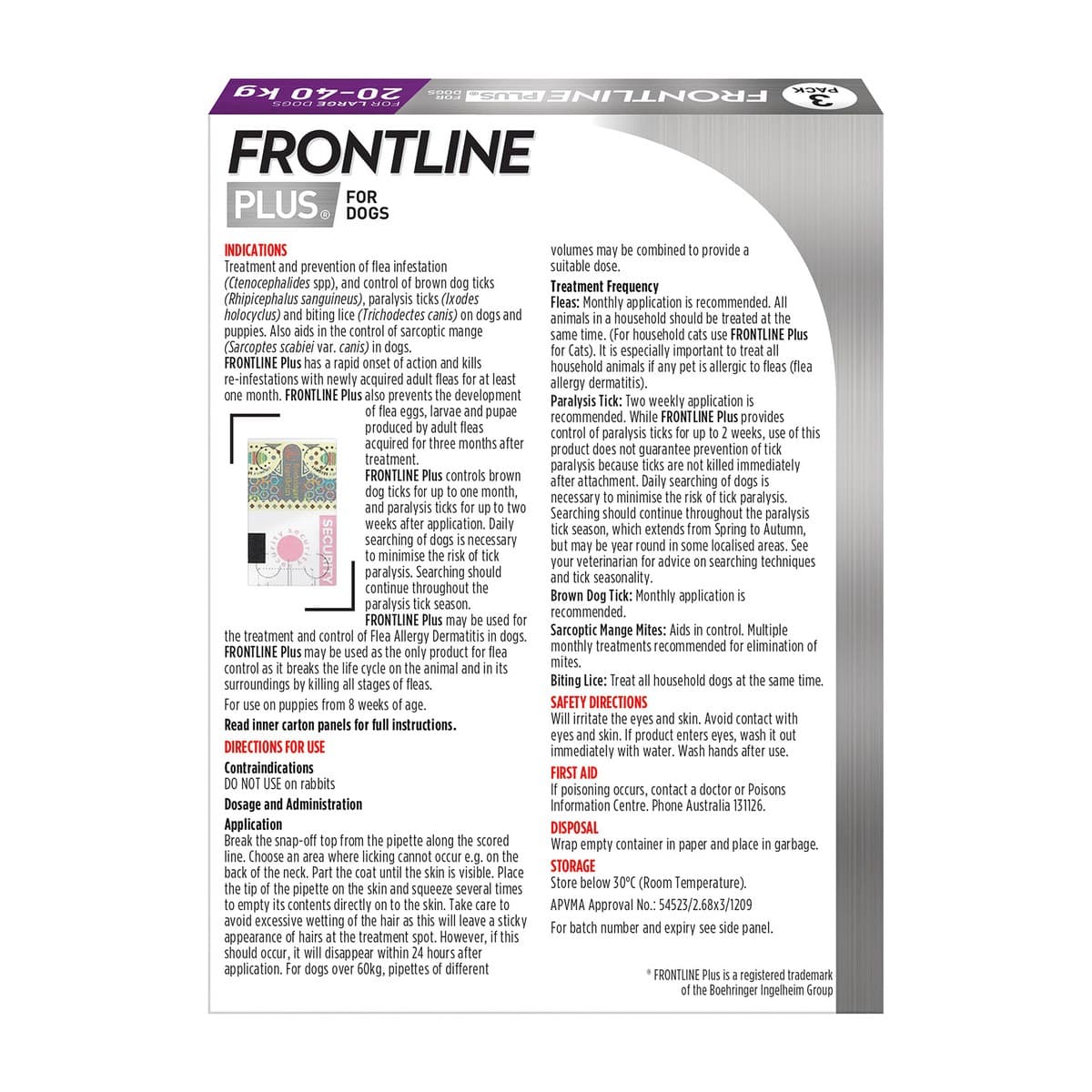 Frontline Plus Flea & Tick Spot-On for Dogs 20–40kg