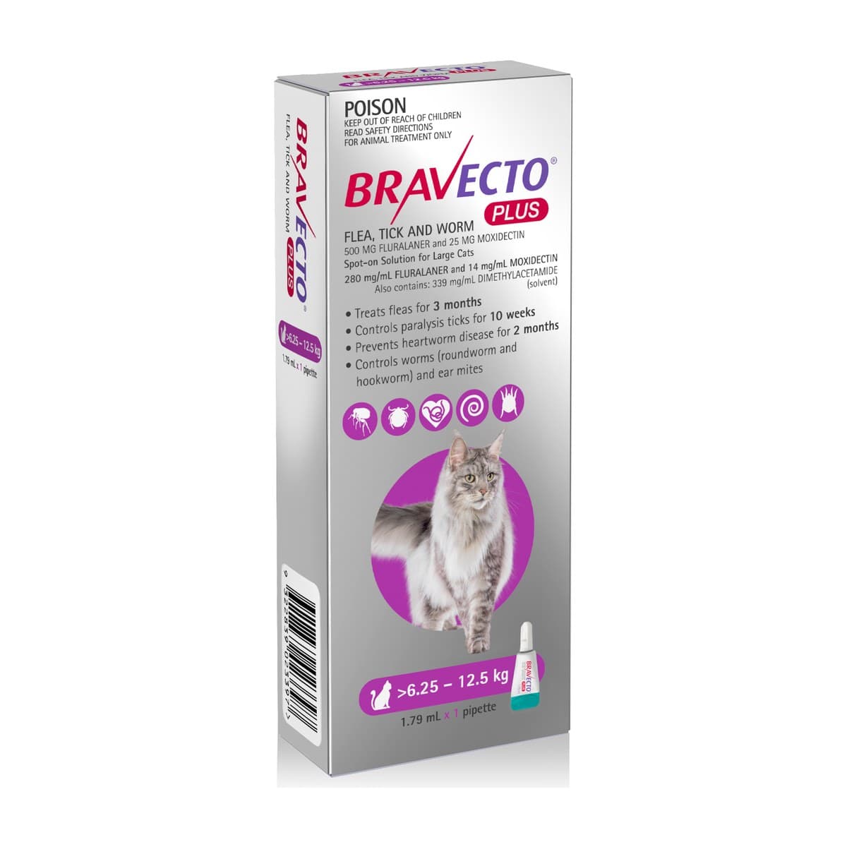 Bravecto Plus Spot-On for Cats 6.25–12.5kg