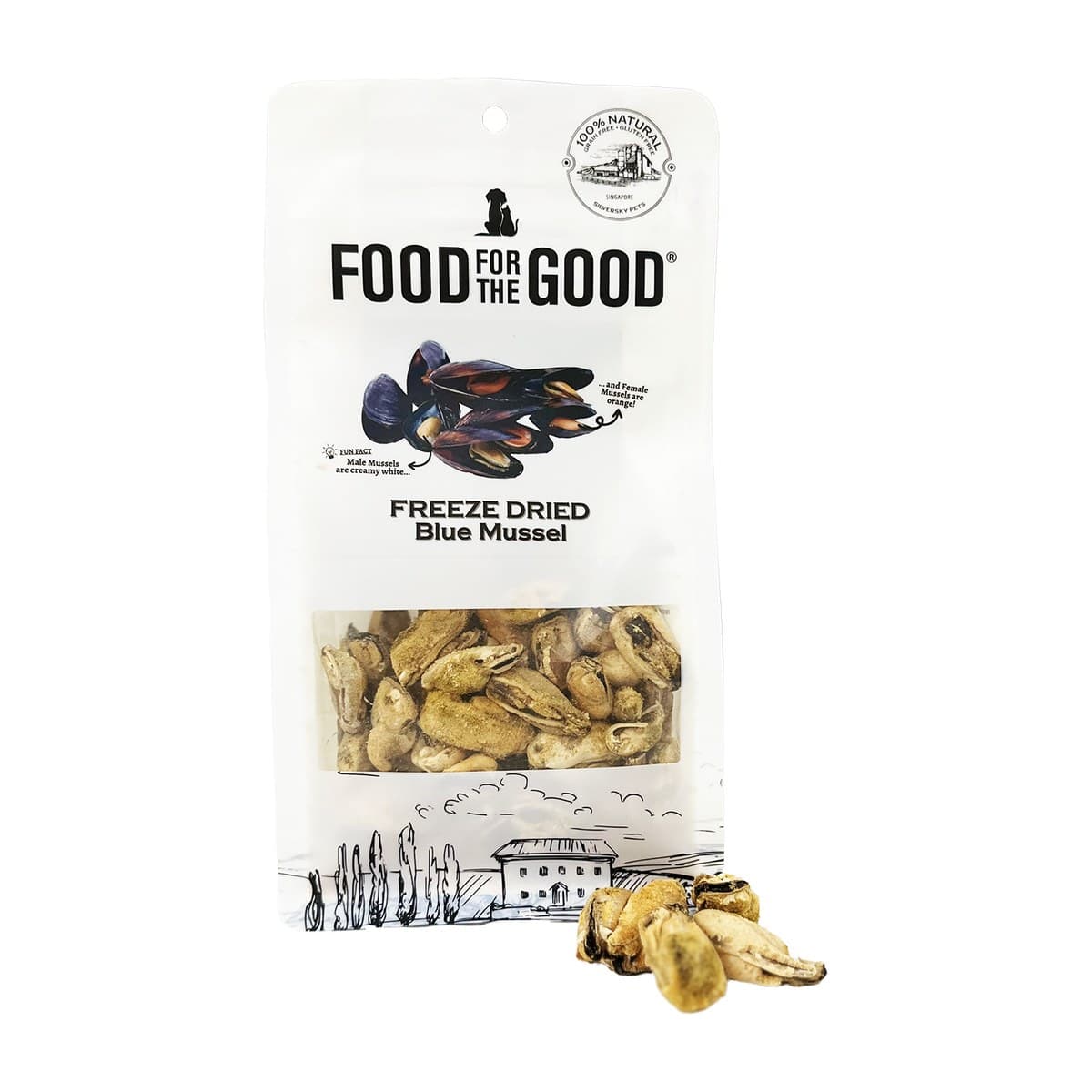 Food For The Good Freeze-Dried Blue Mussels Treats for Cats - 80g