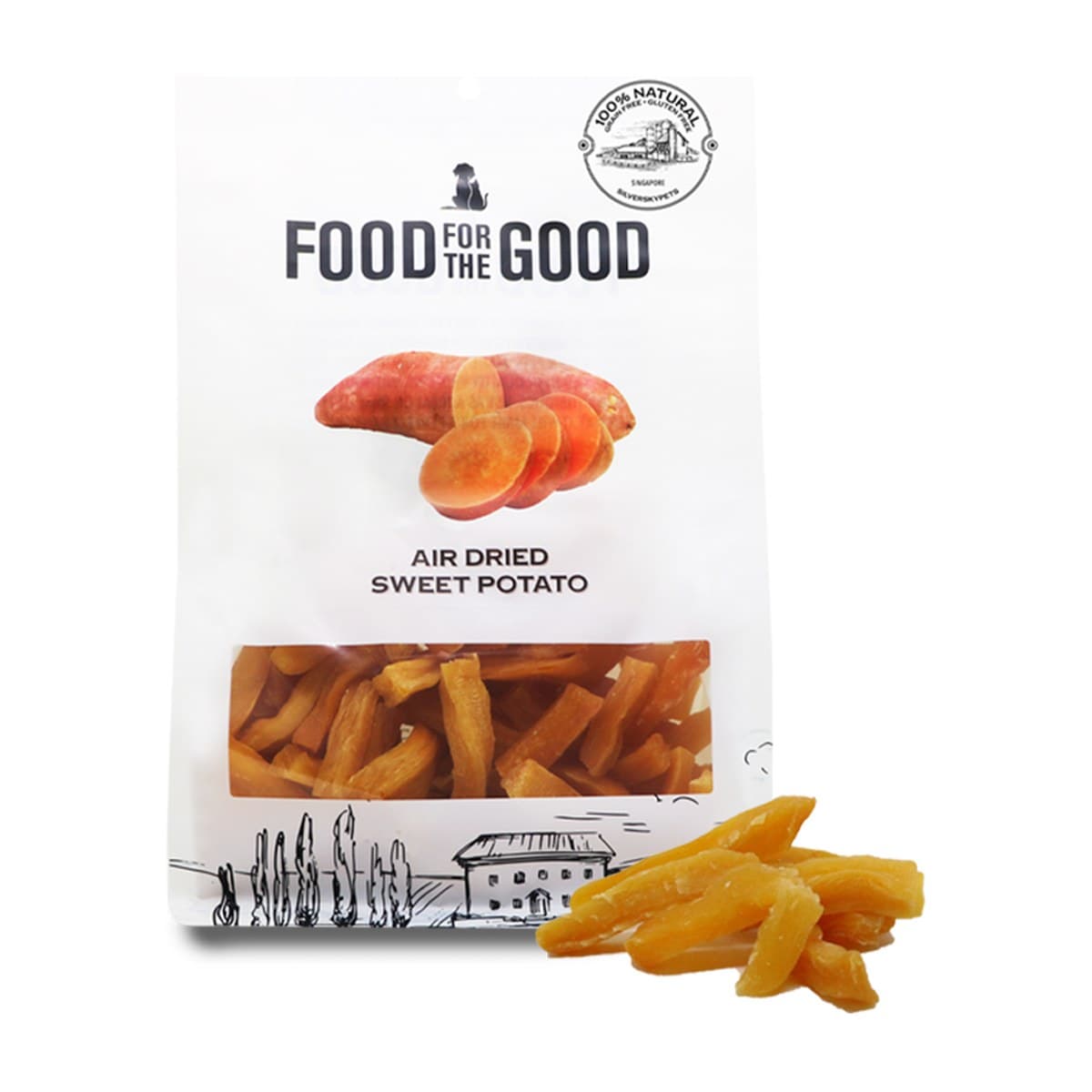 Food For The Good Air-Dried Sweet Potato Treats for Dogs & Cats - 600g