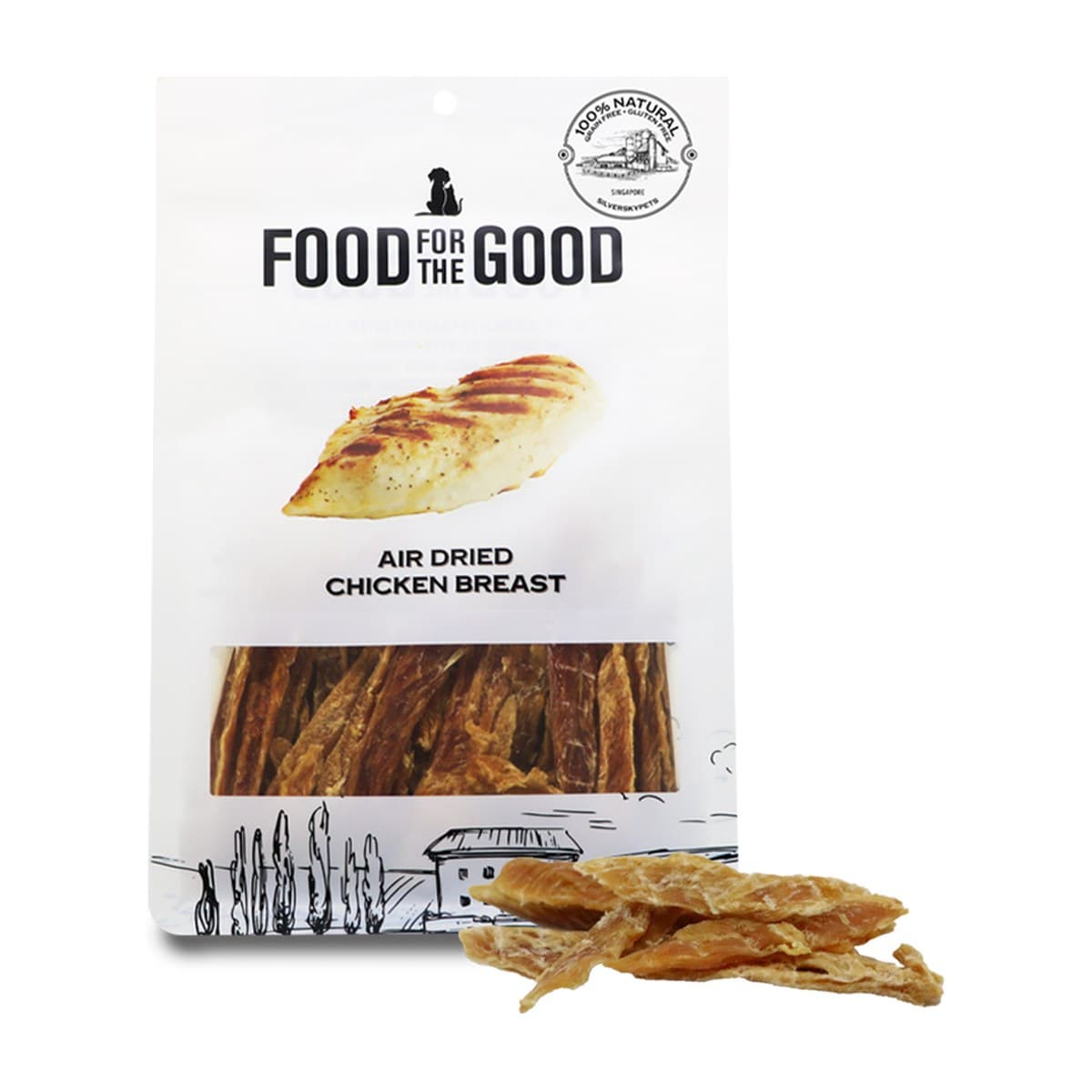 Food For The Good Air-Dried Chicken Breast Treats for Dogs & Cats - 300g