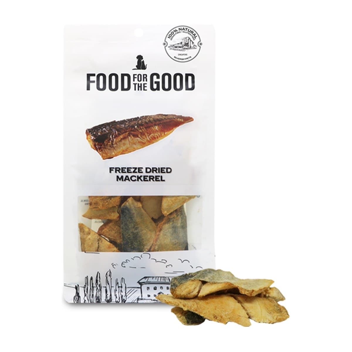 Food For The Good Freeze-Dried Single-Ingredient Mackerel Treats for Dogs & Cats - 70g