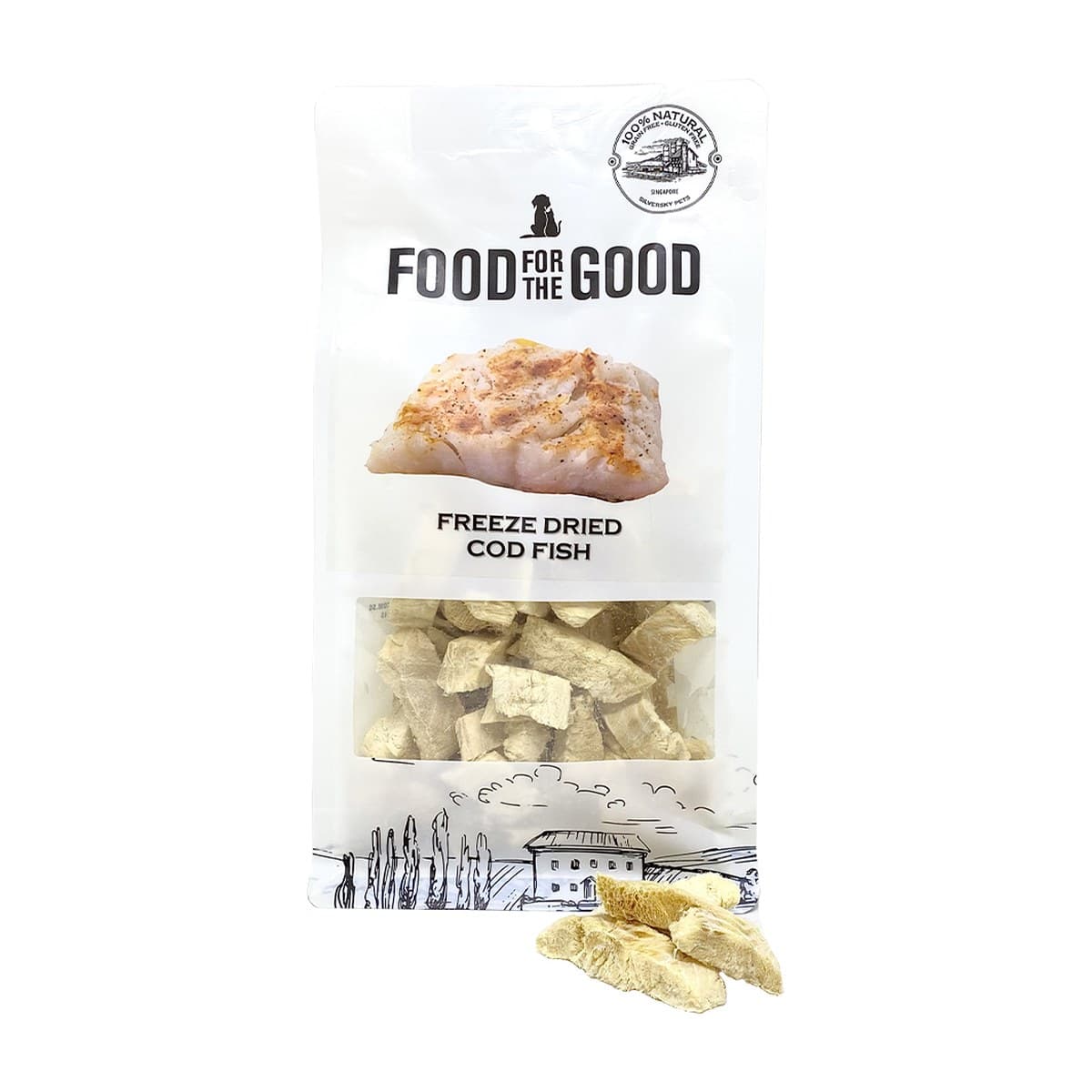Food For The Good Freeze-Dried Codfish Treats for Cats & Dogs - 50g