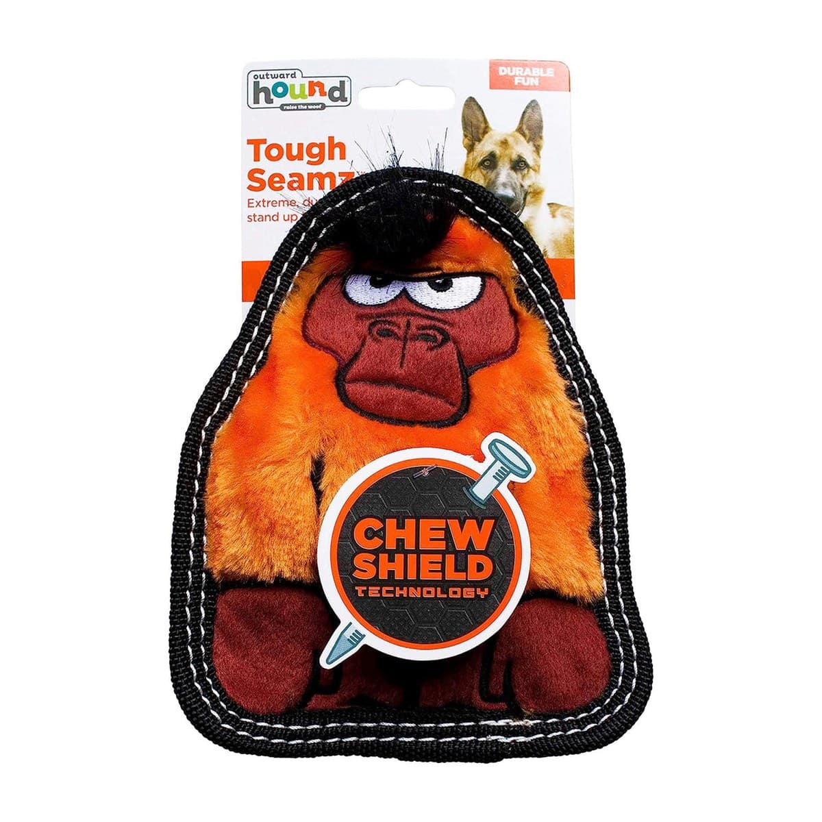Outward Hound Tough Seamz Gorilla Durable Plush Dog Toy for Dogs