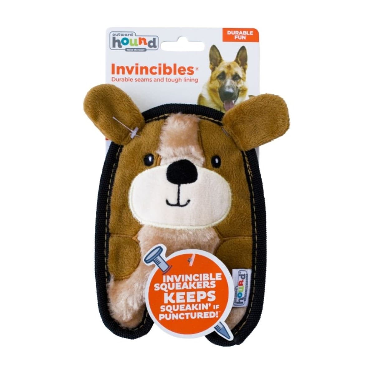 Outward Hound Invincibles Mini Puppy Squeaky Plush Toy for Dogs