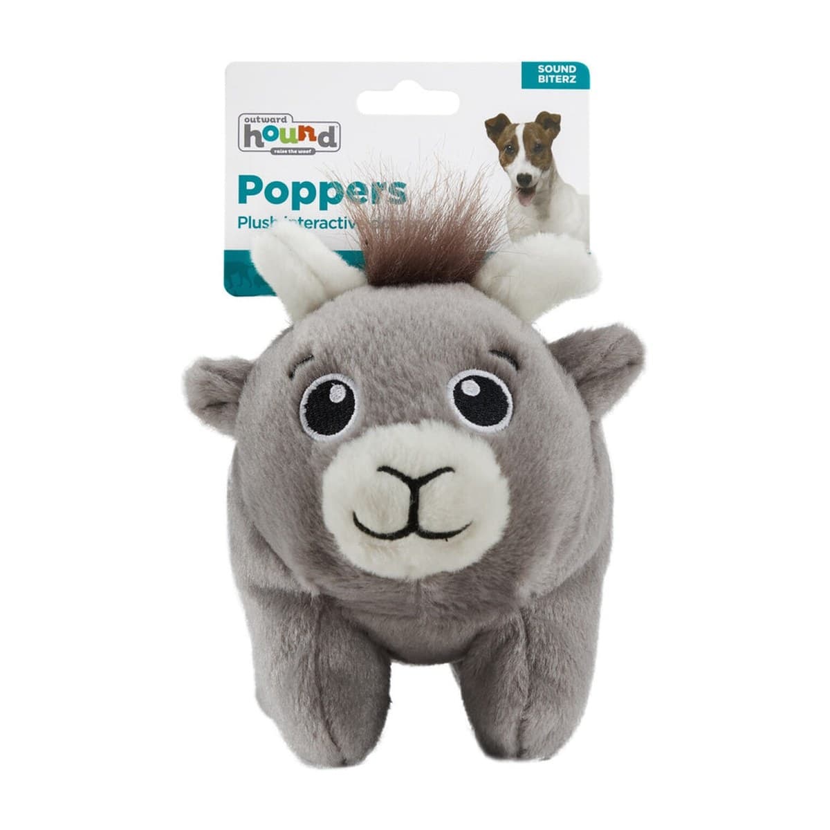 Outward Hound Tail Poppers Plush Squeaky Goat Dog Toy for Dogs - Extra Small