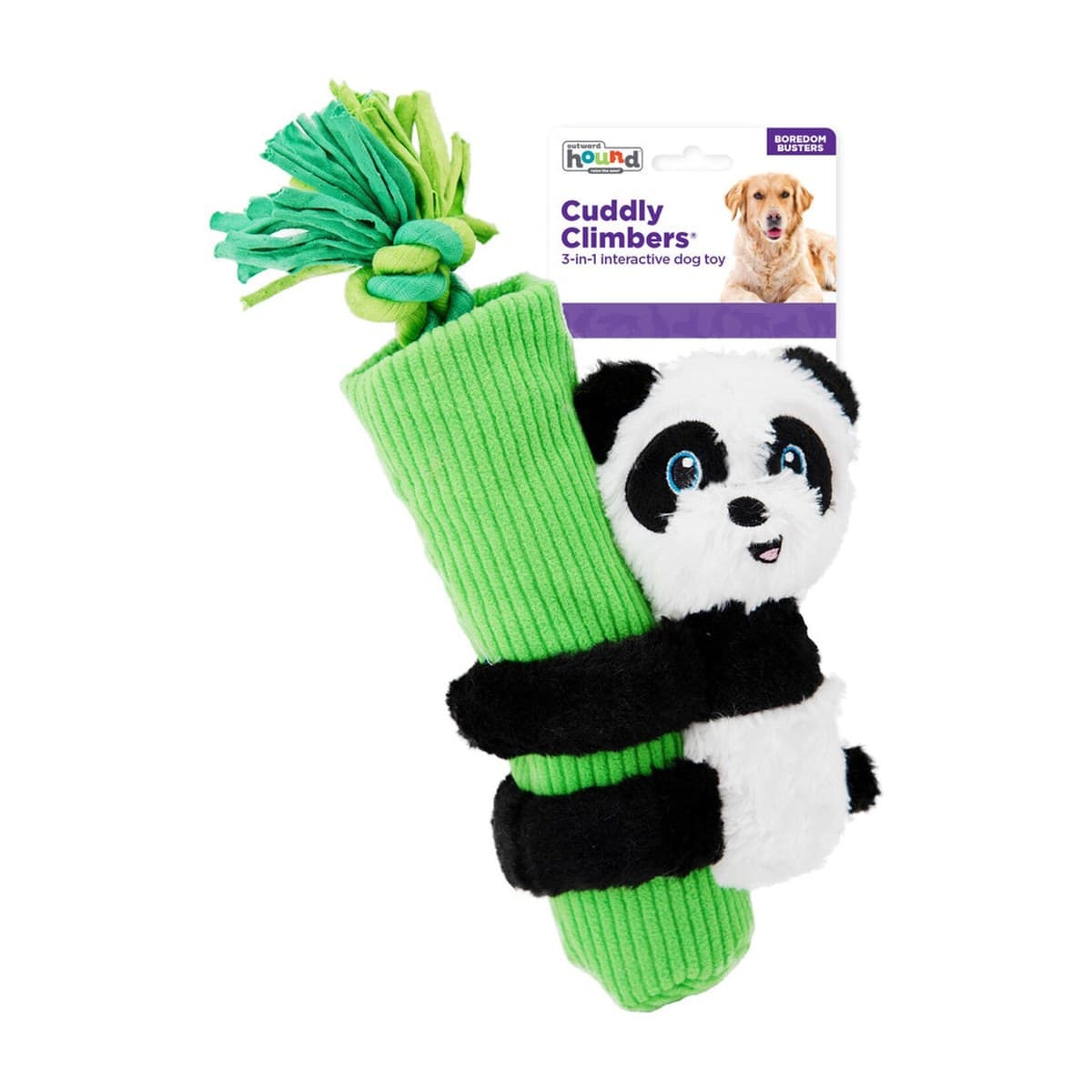 Outward Hound 3-in-1 Tug and Toss Interactive Plush Toy for Dogs - Panda