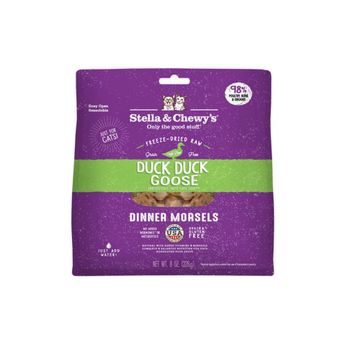 Stella & Chewy's Duck, Duck, Goose Freeze-Dried Dinner Morsels for Cats - 224g