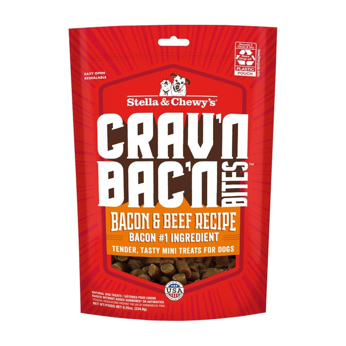 Stella & Chewy's Crav'n Bac'n Bites Bacon-Flavoured Bite-Sized Treats for Dogs - 231g