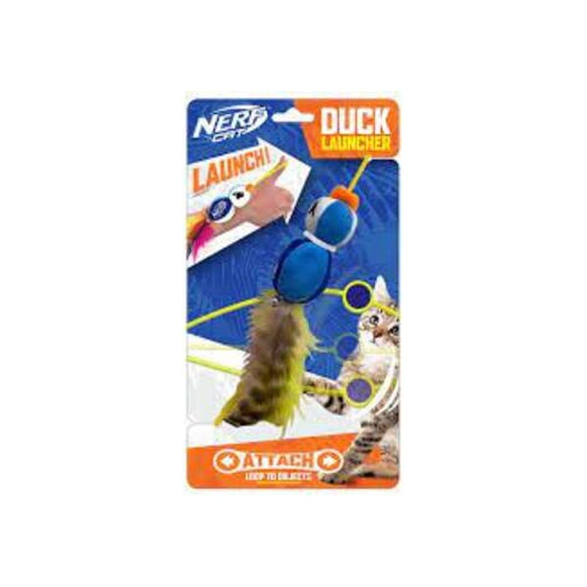 Nerf Plush Launching Duck Toy with Bell for Cats - 1 Toy