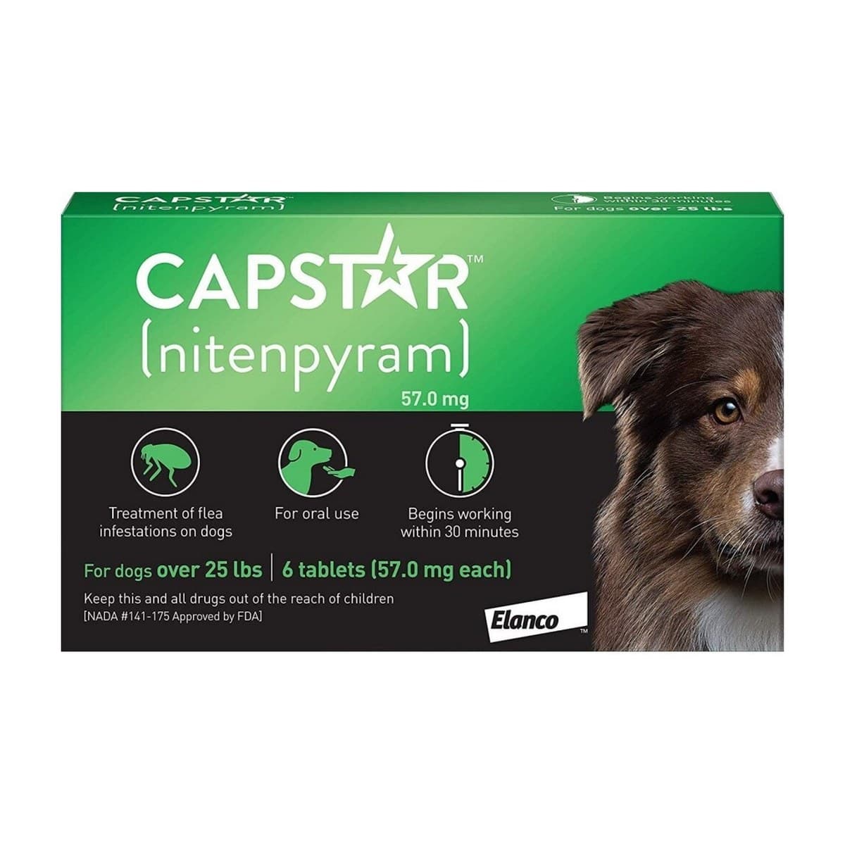Capstar Nitenpyram Oral Flea Treatment Tablets for Extra Large Dogs - 6 Pack