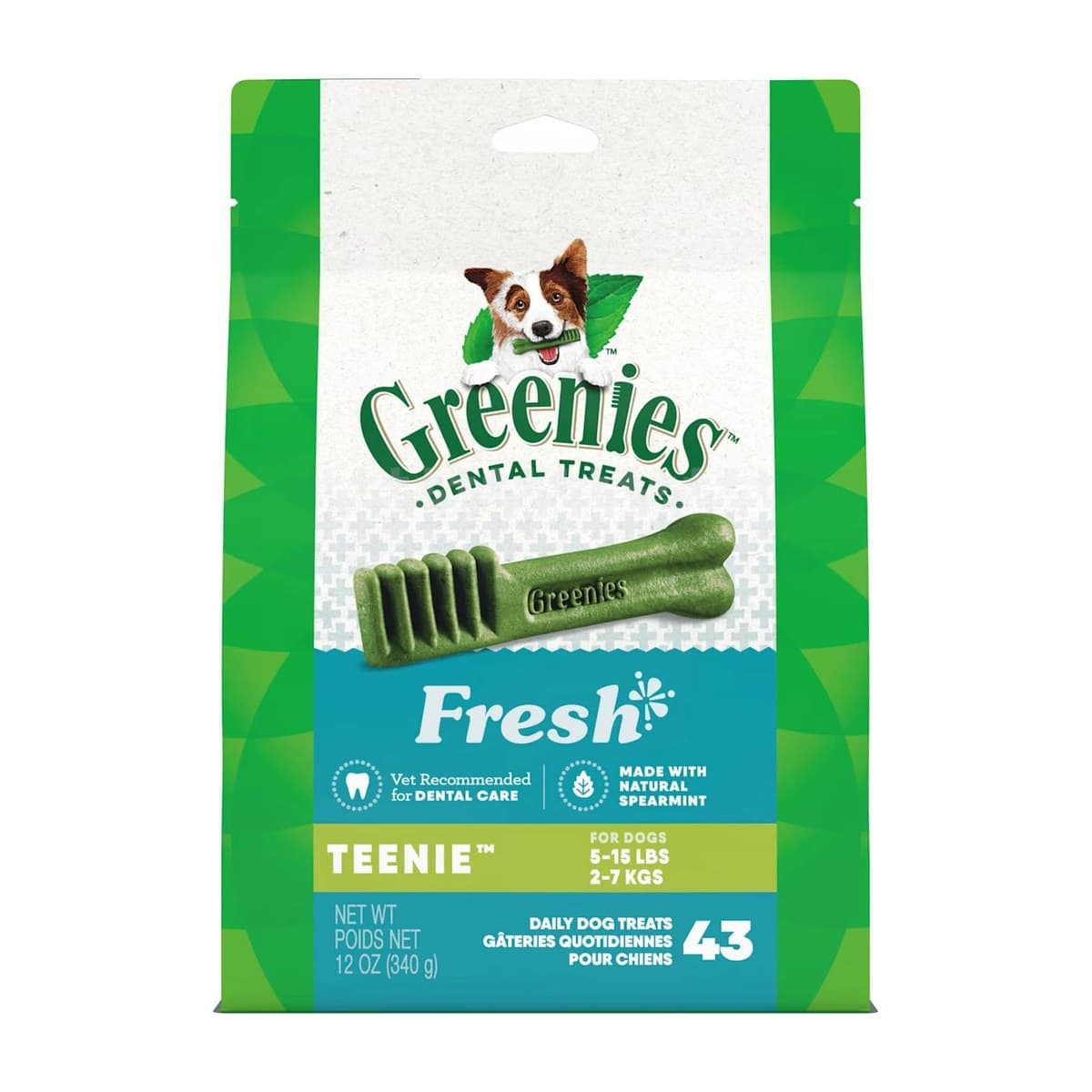 Greenies Mint Dental Chews for Dogs - Teenie - 340g