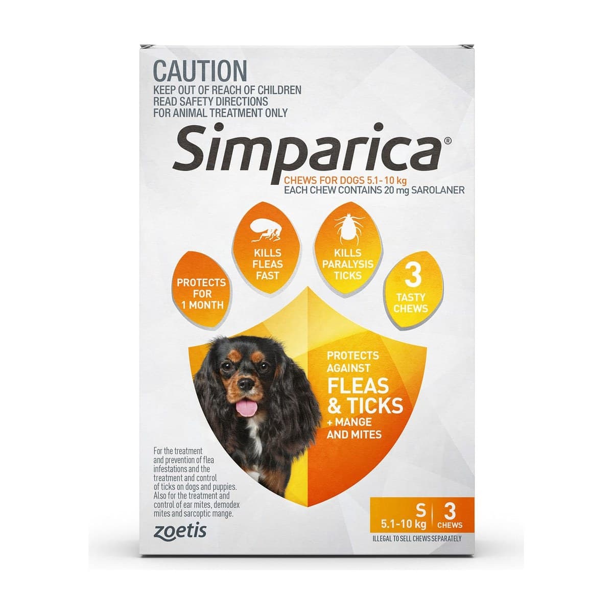 Simparica Chewable Flea and Tick Treatment for Small Dogs - 3 Pack