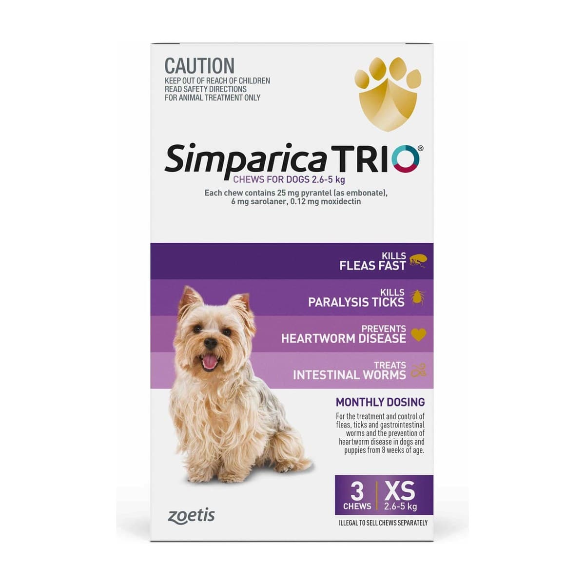 Simparica Trio Chews for Dogs 2.6–5kg