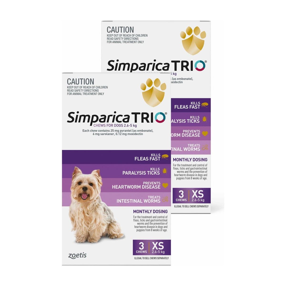 Simparica Trio Chews for Dogs 2.6–5kg