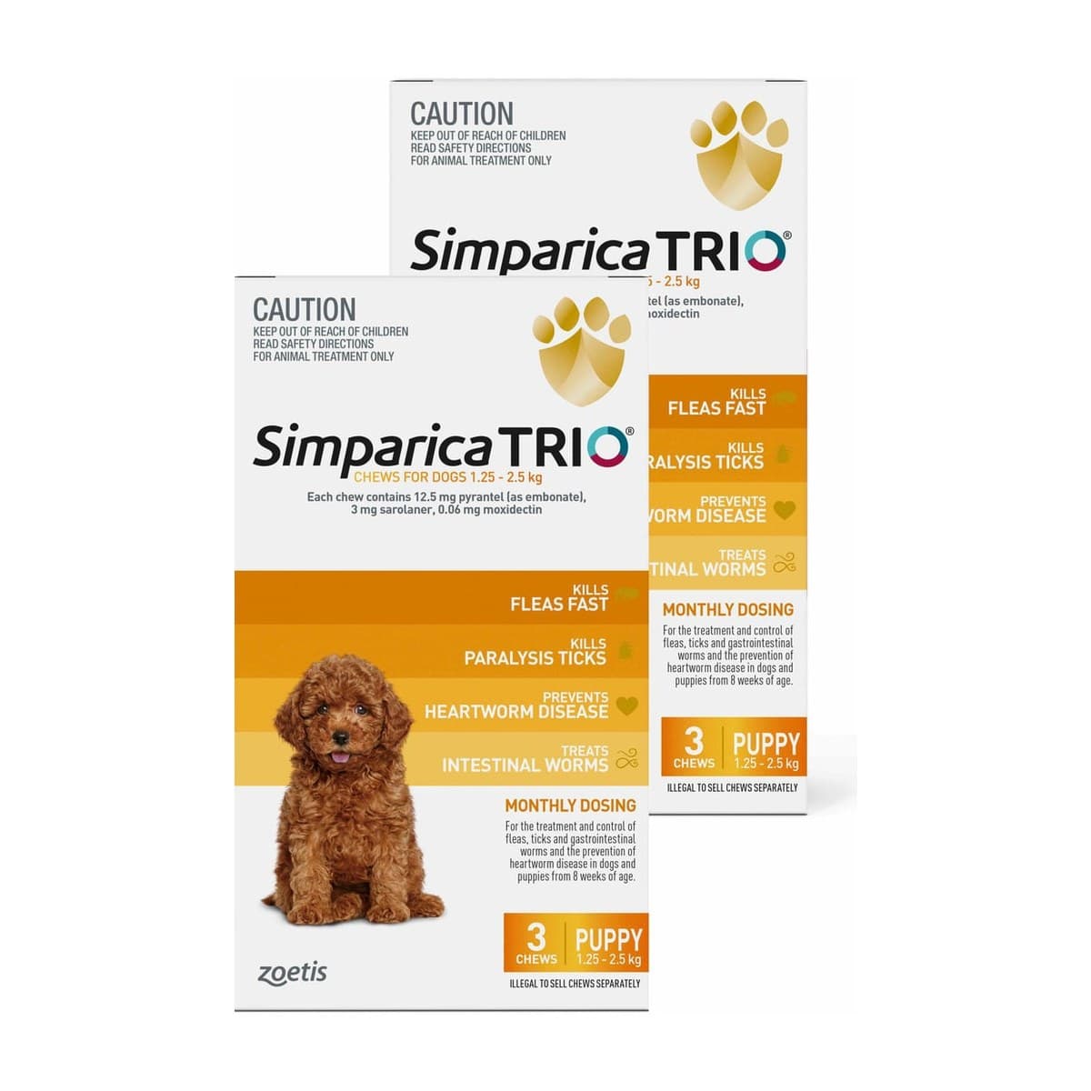 Simparica Trio Chews for Dogs 1.3–2.5kg
