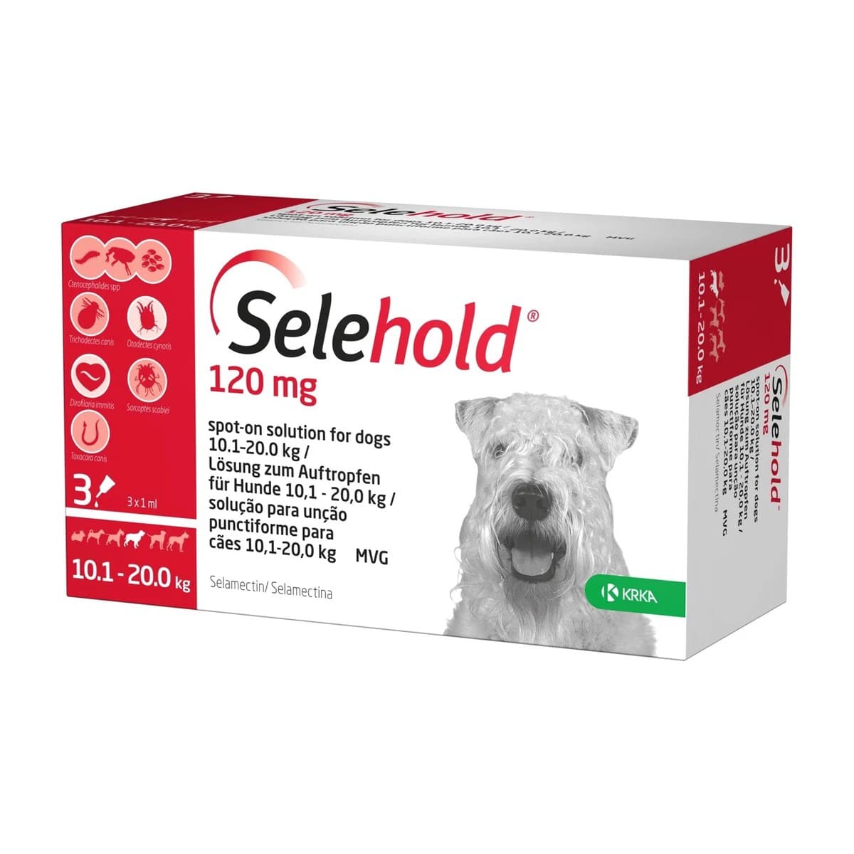 Selehold Selamectin Spot-On Parasite Treatment for Medium Dogs - 3 Pack