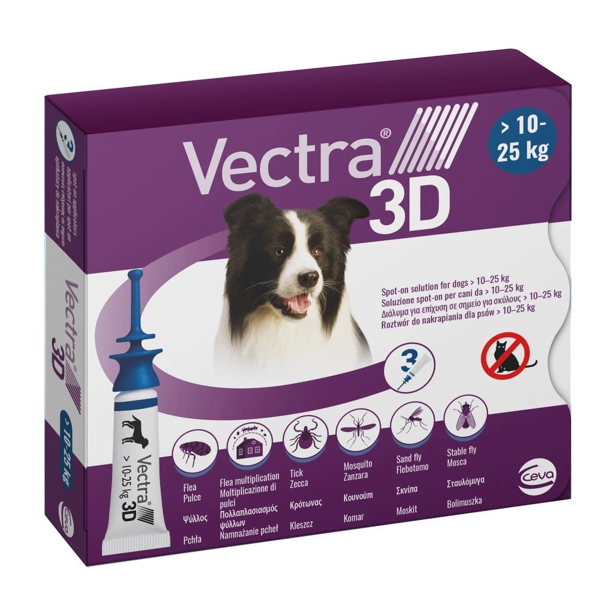 Vectra 3D Broad-Spectrum Parasite Spot-On Treatment for Medium Dogs - 3 Pack