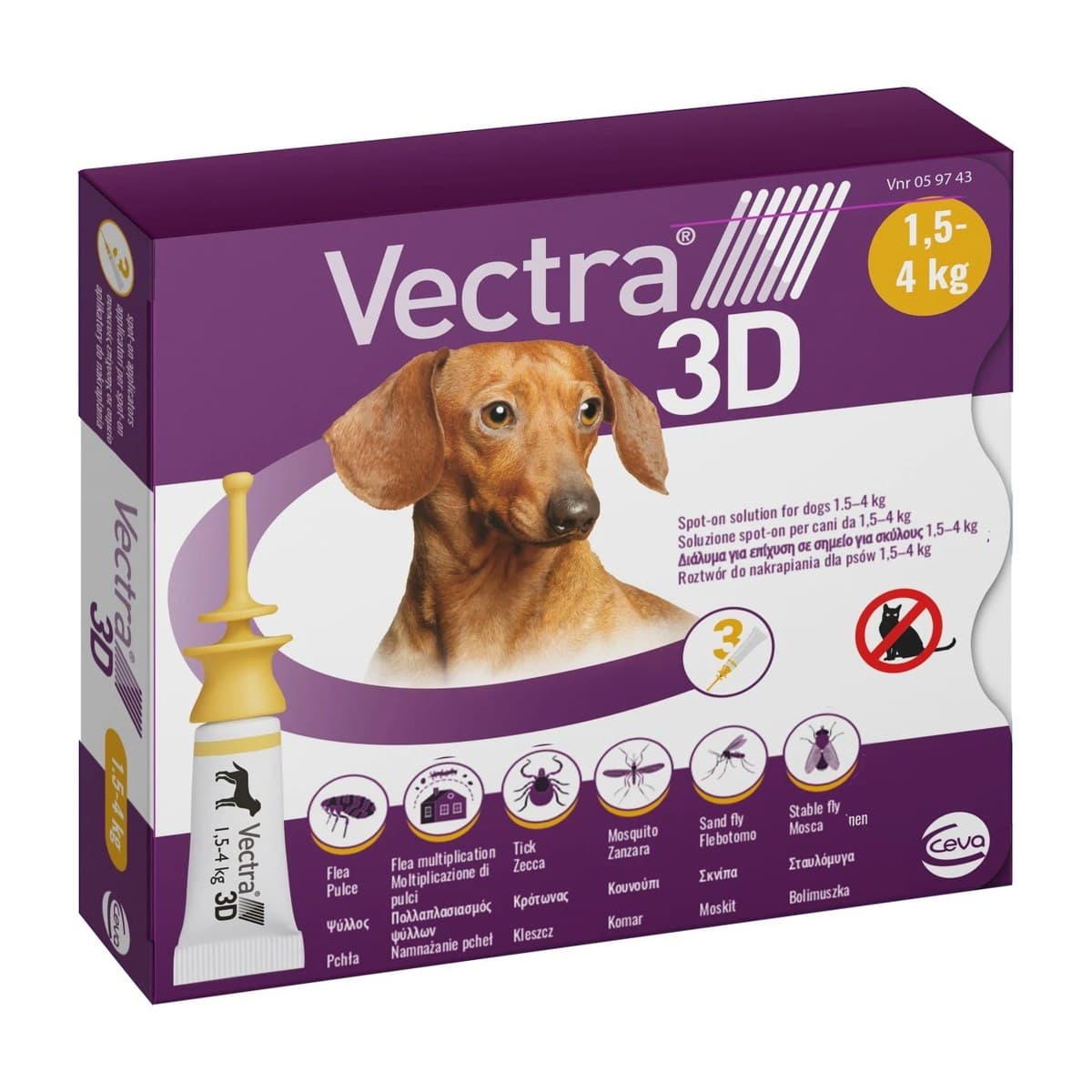 Vectra 3D Flea Tick and Mosquito Spot-On Treatment for Very Small Dogs and Puppies - 3 Pack