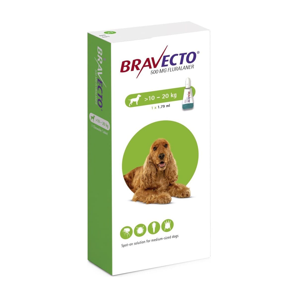 Bravecto Flea and Tick Spot-On Treatment for Medium Dogs - 1 Dose