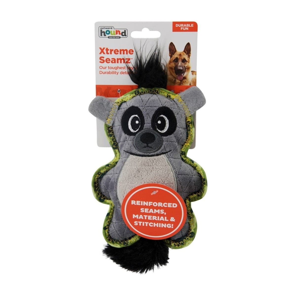Outward Hound Xtreme Seamz Squeaker Lemur Dog Toy for Dogs - 1 Toy