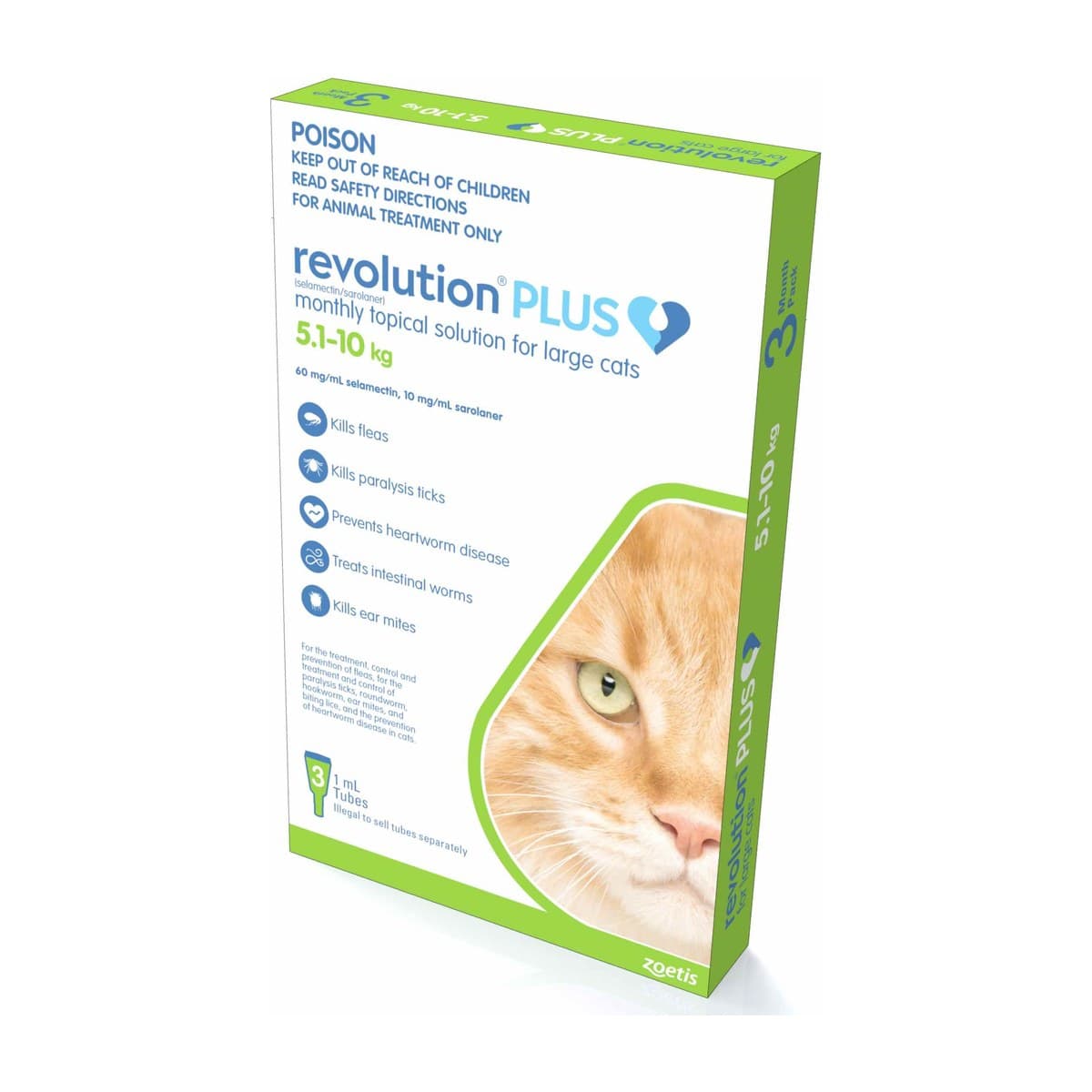 Revolution Plus Flea Heartworm and Worm Spot-On Treatment for Large Cats