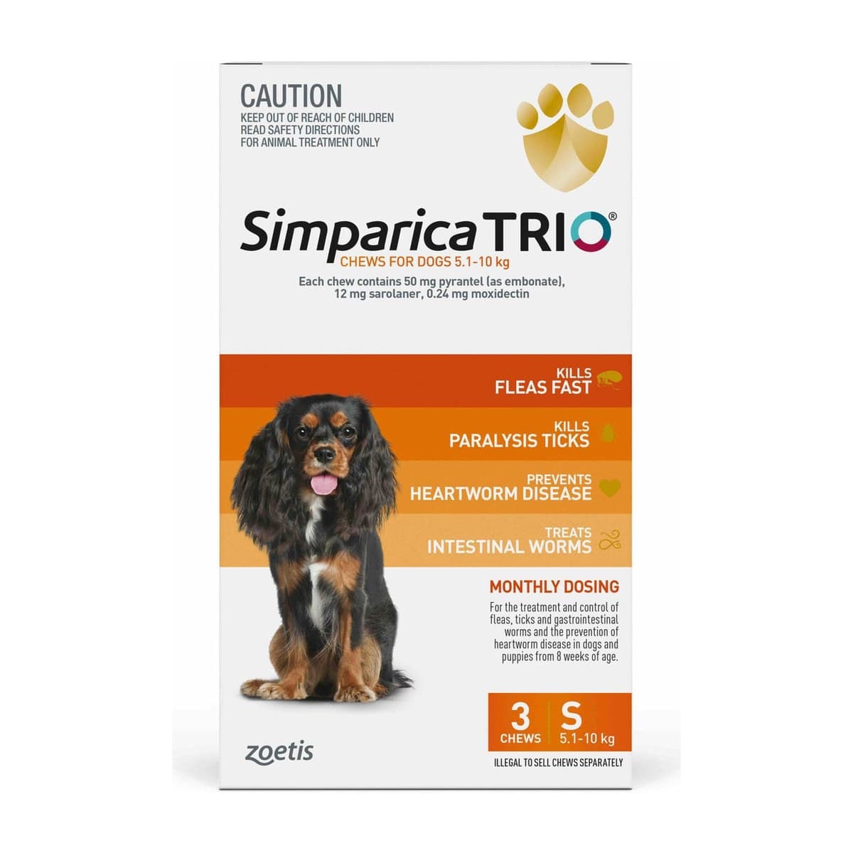 Simparica Trio Chews for Dogs 5.1–10kg
