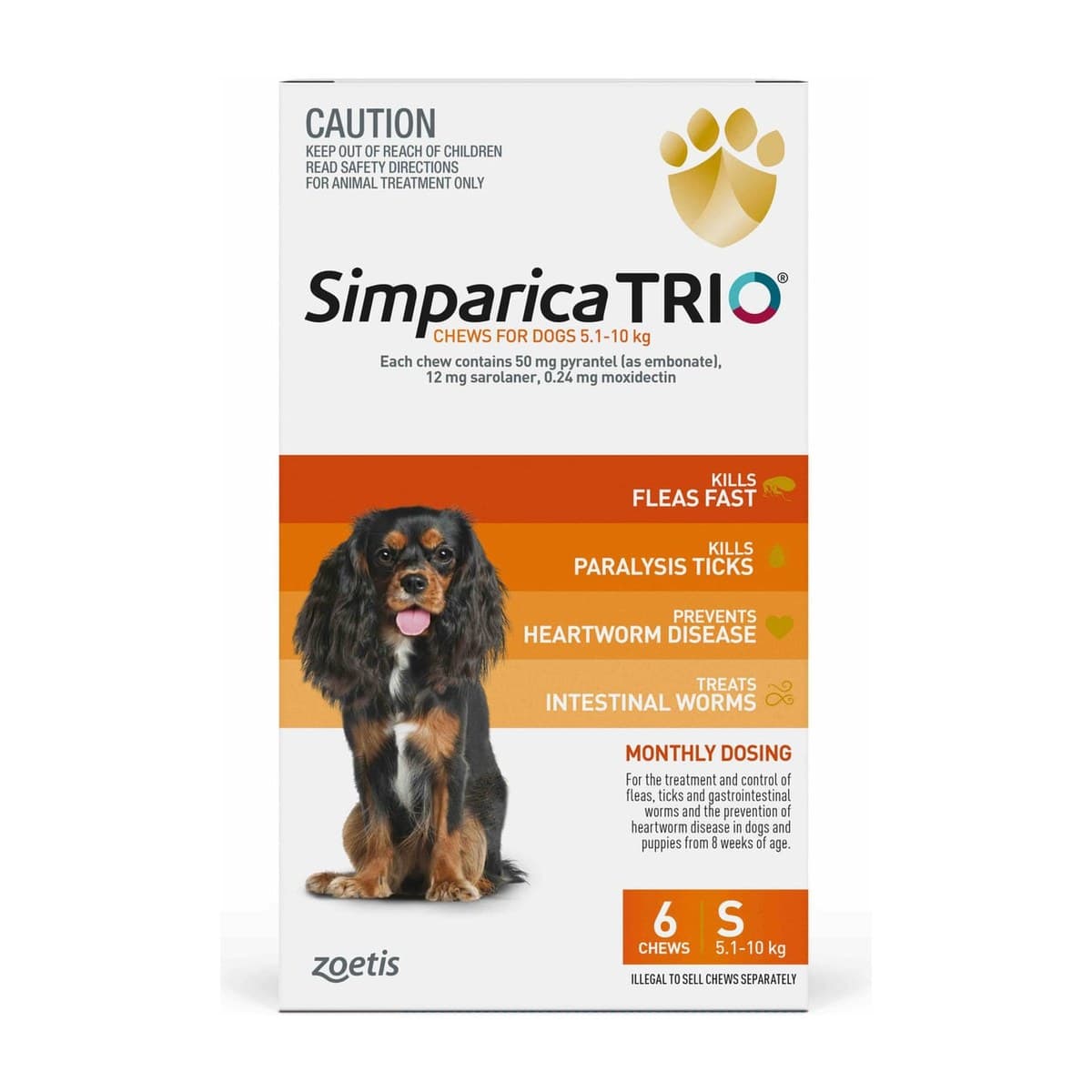 Simparica Trio Chews for Dogs 5.1–10kg