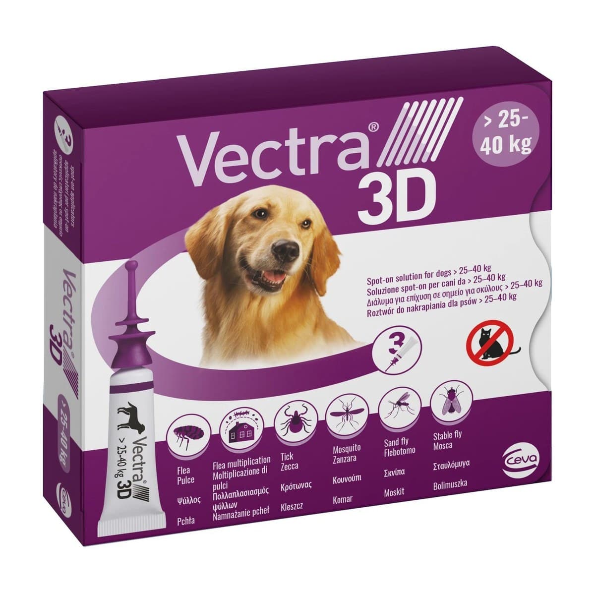 Vectra 3D Flea Tick and Mosquito Spot-On Treatment for Large Dogs - 3 Pack