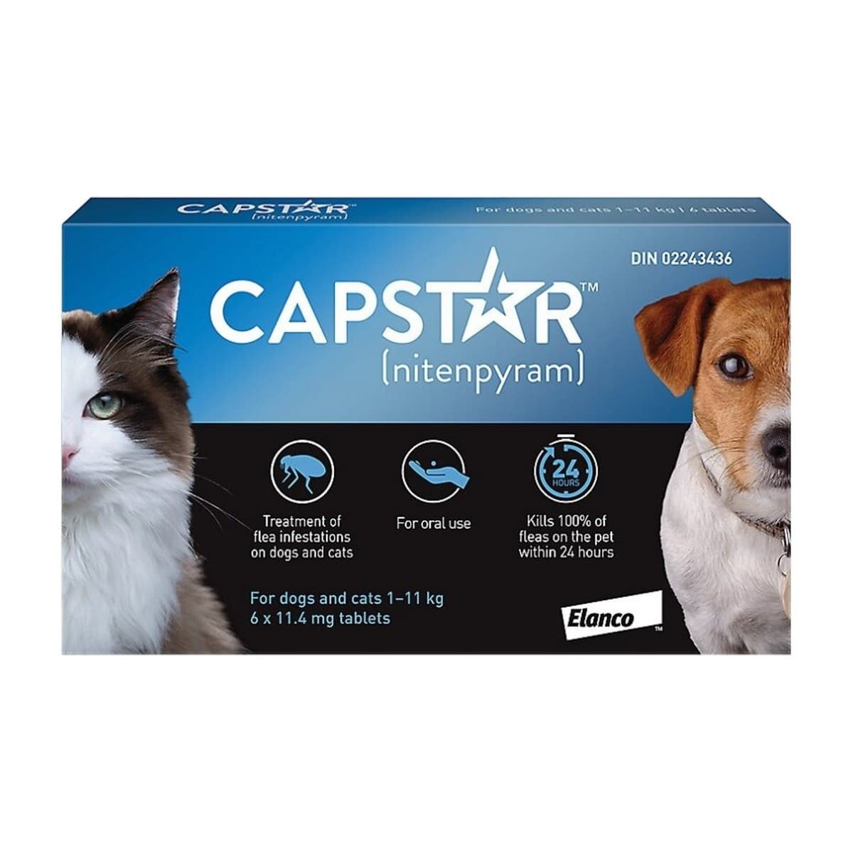 Capstar Nitenpyram Oral Flea Treatment Tablets for Small Dogs and Cats - 6 Pack