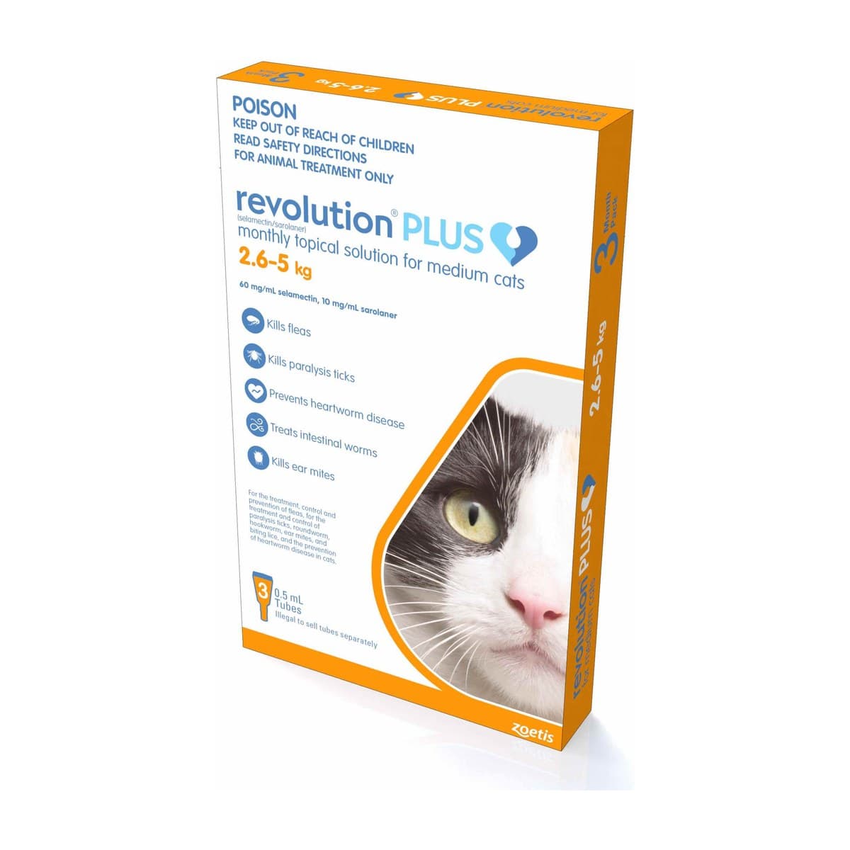 Revolution Plus Flea Tick Heartworm and Worm Spot-On Treatment for Medium Cats