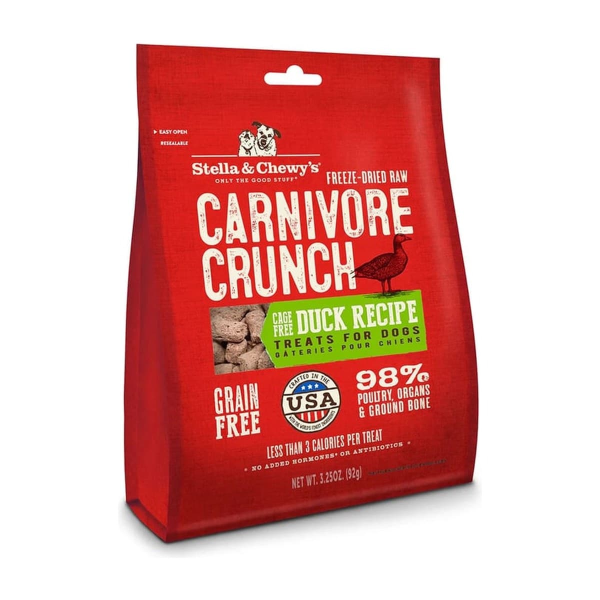 Stella & Chewy’s Carnivore Crunch Freeze-Dried Duck Recipe Treats for Dogs - 91g