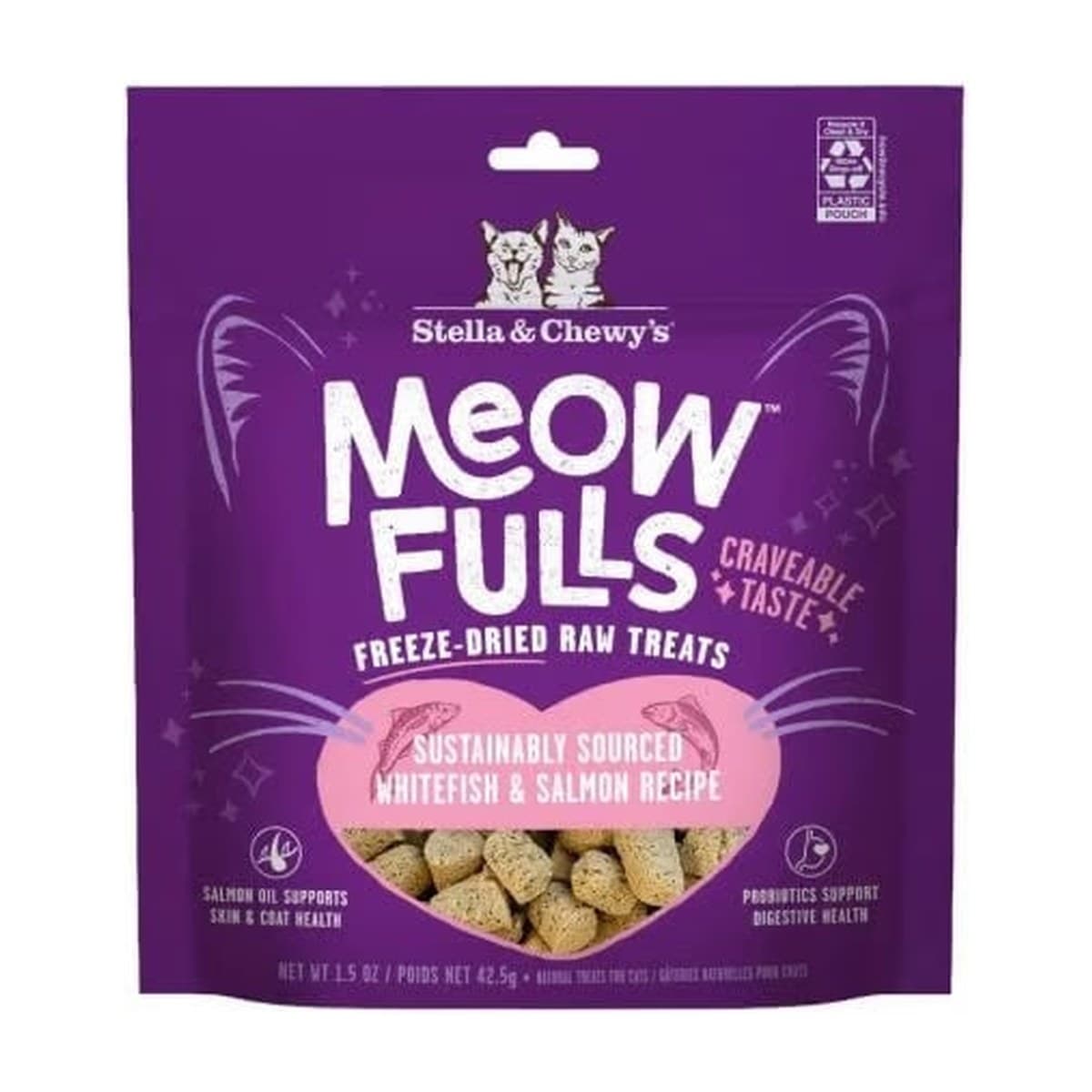Stella & Chewy's Meowfulls Whitefish & Salmon Treats for Cats - 42g
