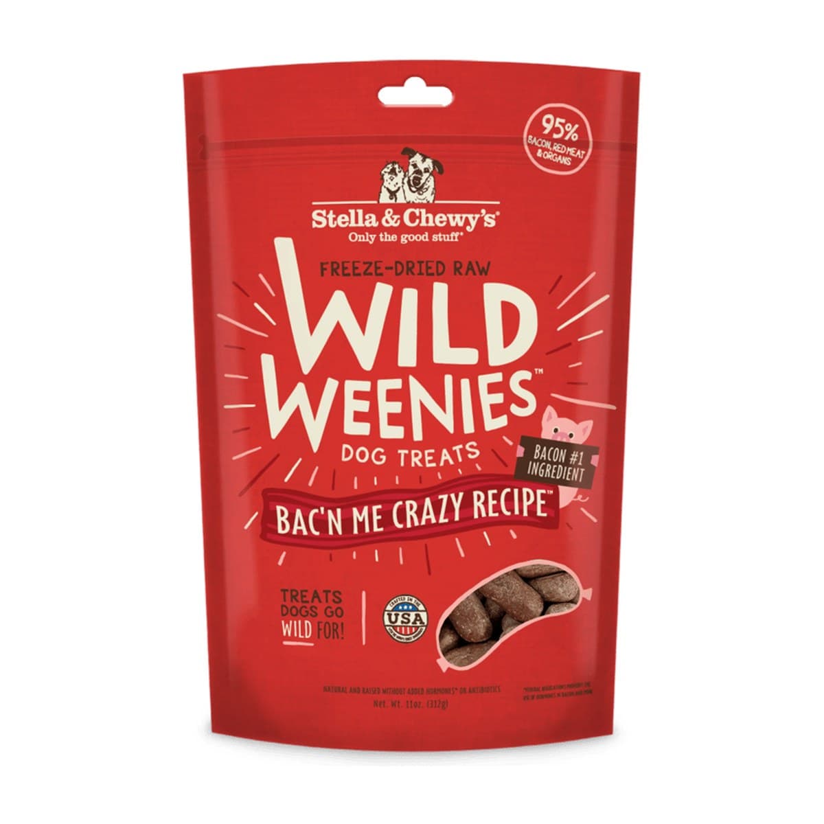Stella & Chewy's Wild Weenies Bac'n Me Crazy Treats for Dogs - 92g