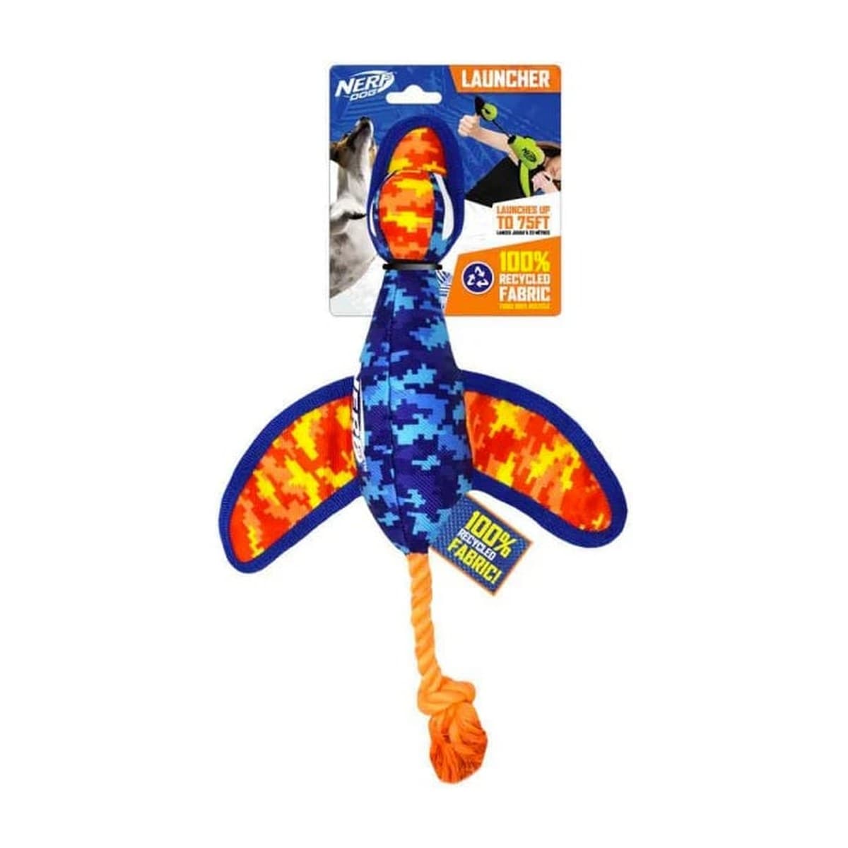 Nerf Crinkle Wing Launching Duck Dog Toy for Dogs