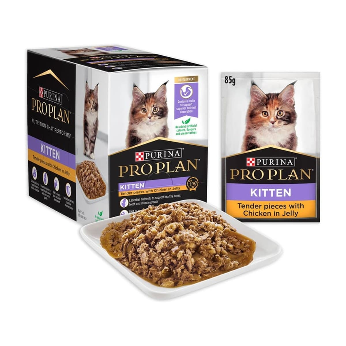 Pro Plan Kitten Chicken in Jelly Wet Food Pouches for Cats - 12 x 85g