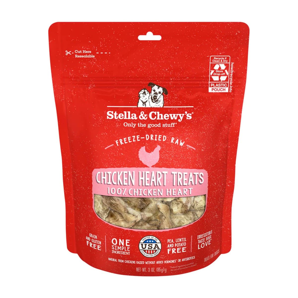 Stella & Chewy’s Freeze-Dried Chicken Heart Single Ingredient Dog Treats for Dogs - 84g