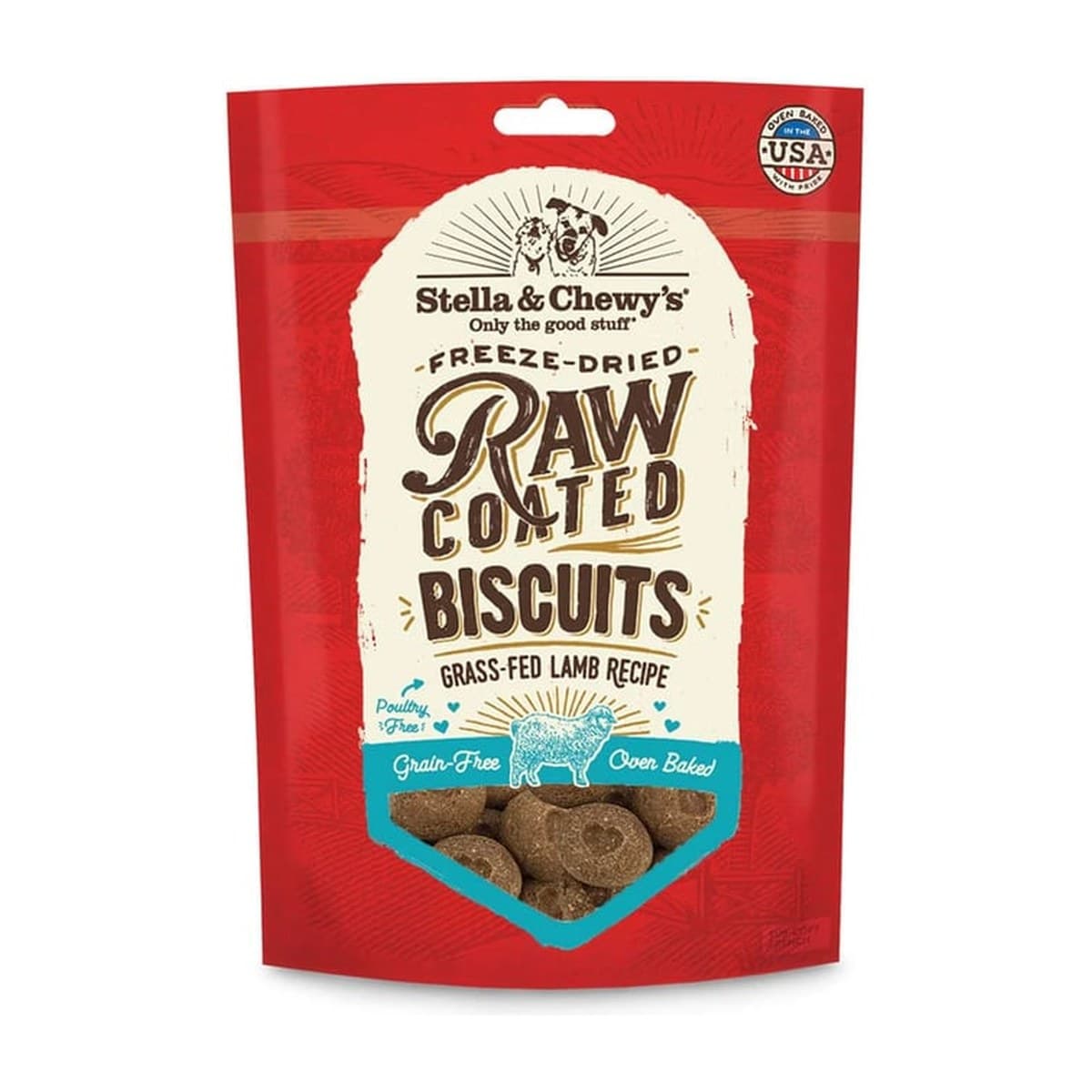Stella & Chewy’s Raw-Coated Biscuit Treats (Lamb) for Dogs - 252g
