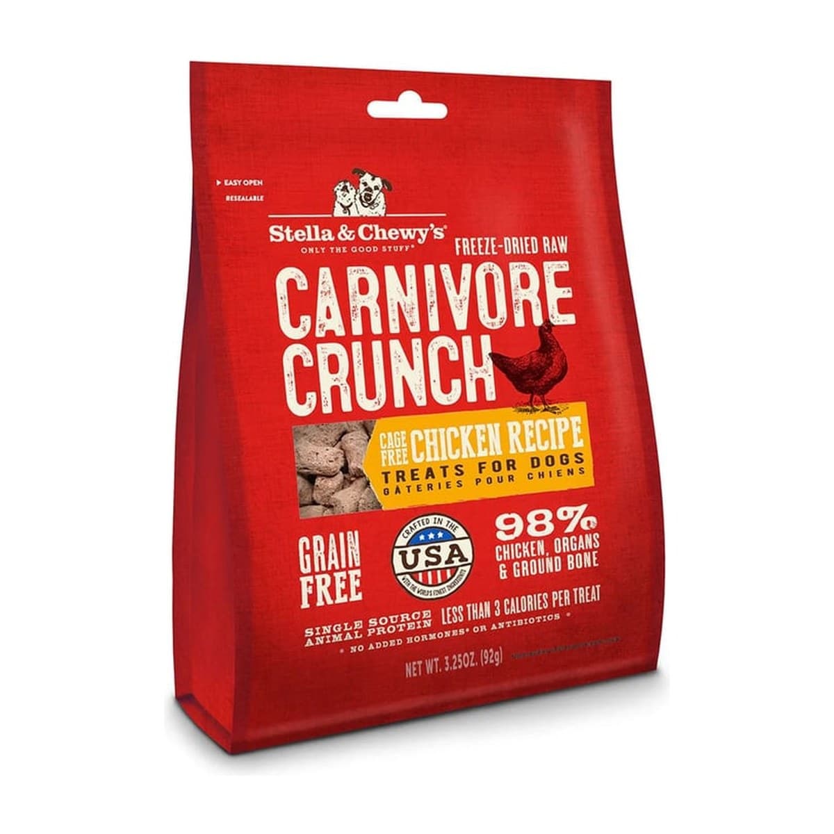 Stella & Chewy’s Carnivore Crunch Cage-Free Chicken Freeze-Dried Treats for Dogs - 91g