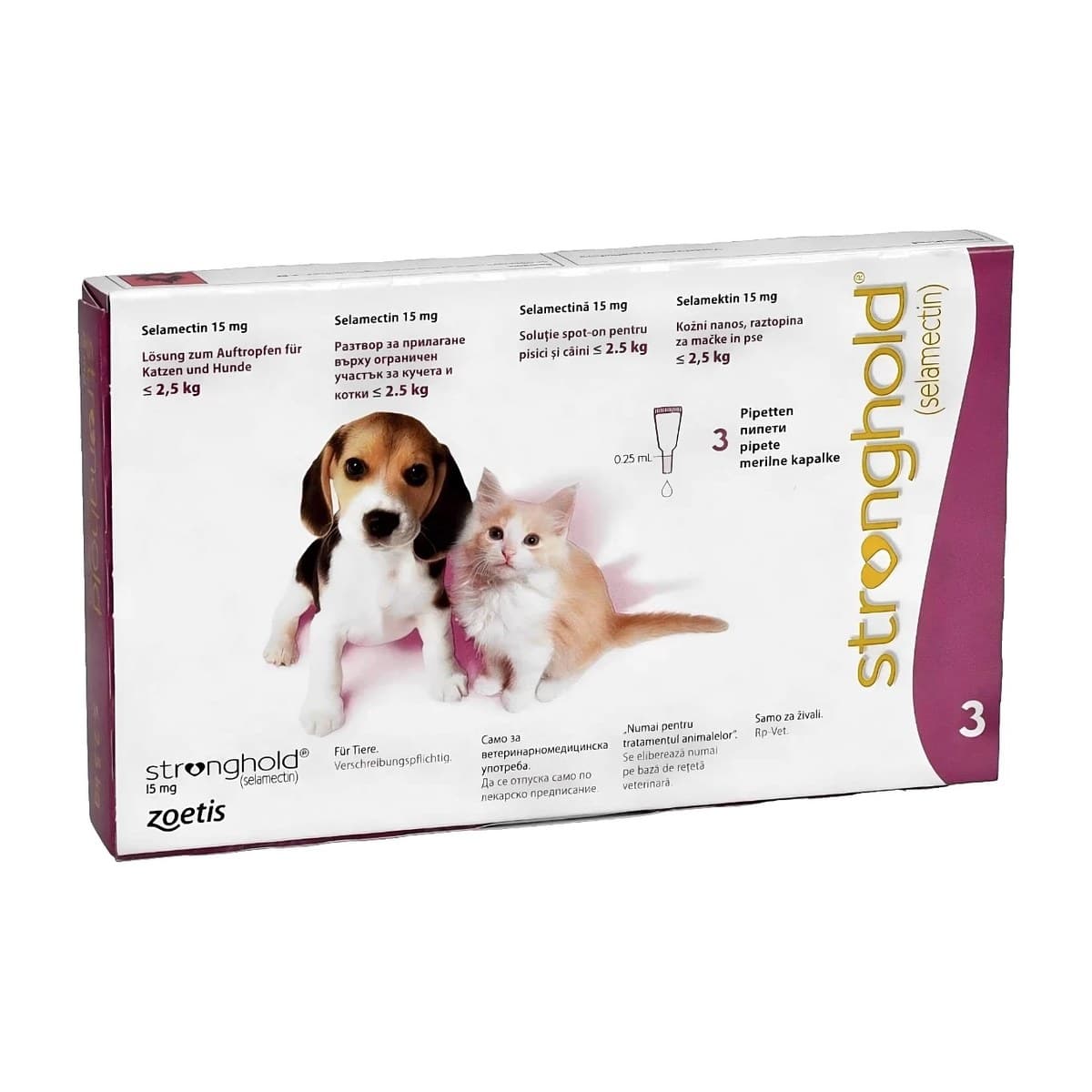 Stronghold Flea Tick and Heartworm Spot-On Treatment for Very Small Dogs and Small Cats - 3 Pack