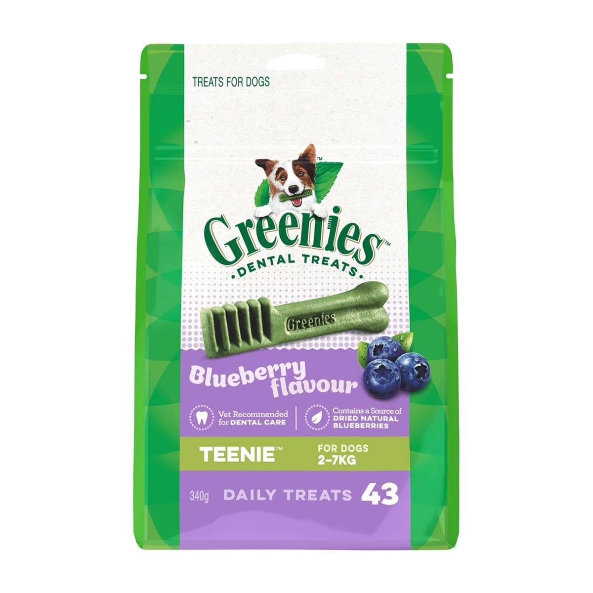 Greenies Blueberry Flavoured Dental Chews for Dogs - Teenie - 340g