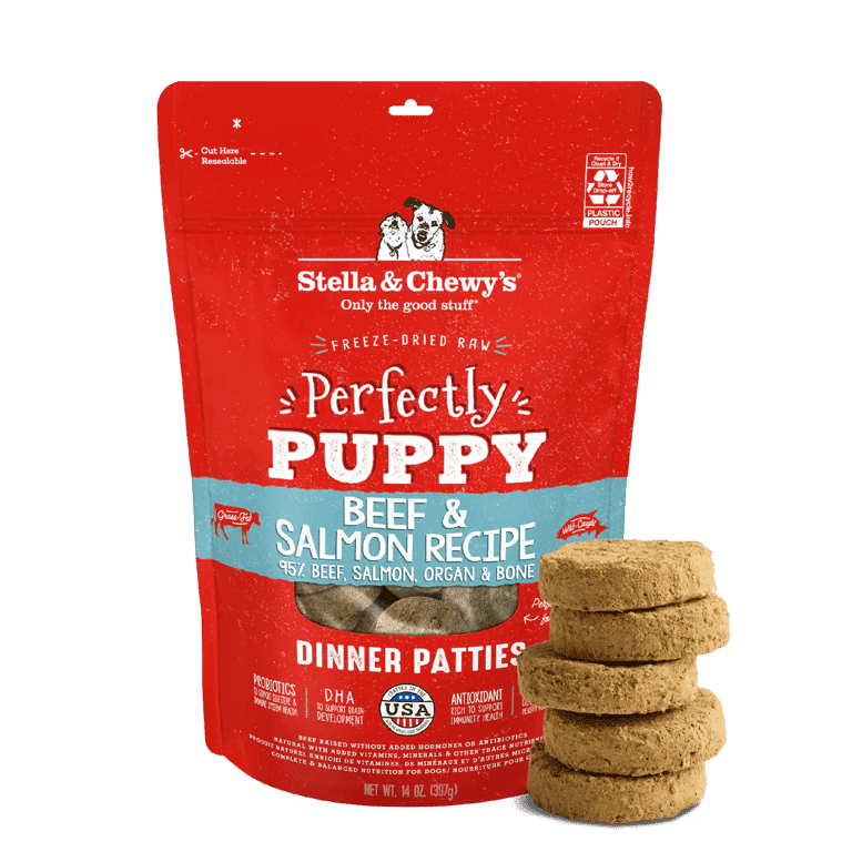 Stella & Chewy’s Freeze-Dried Dinner Patties Puppy Dog Food (Beef & Salmon) for Dogs - 392g