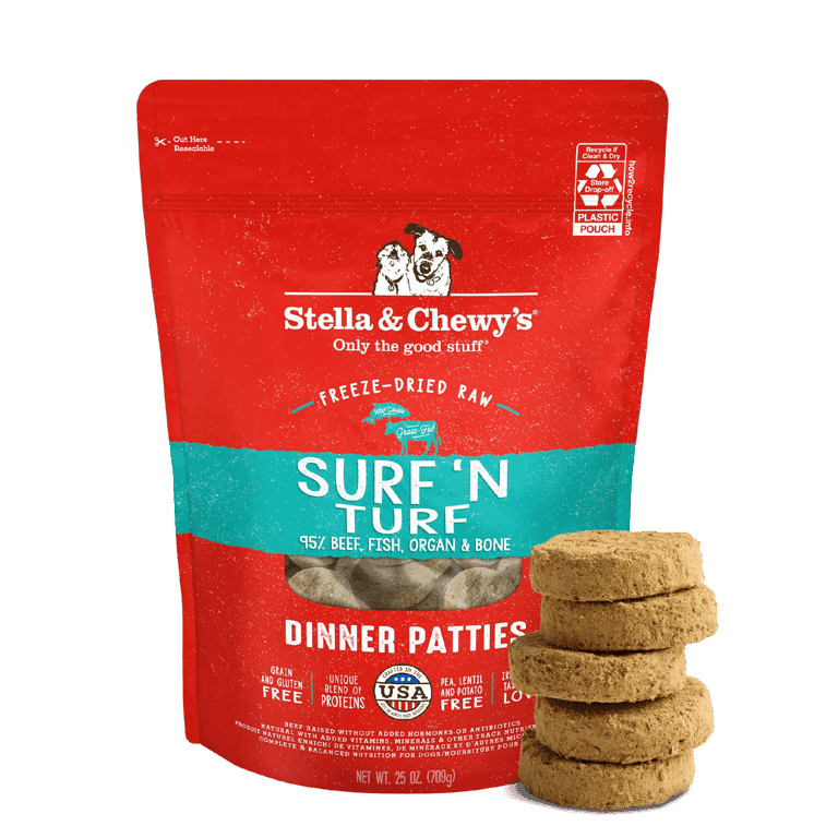 Stella & Chewy's Freeze-Dried Surf N' Turf Dinner Patties for Dogs