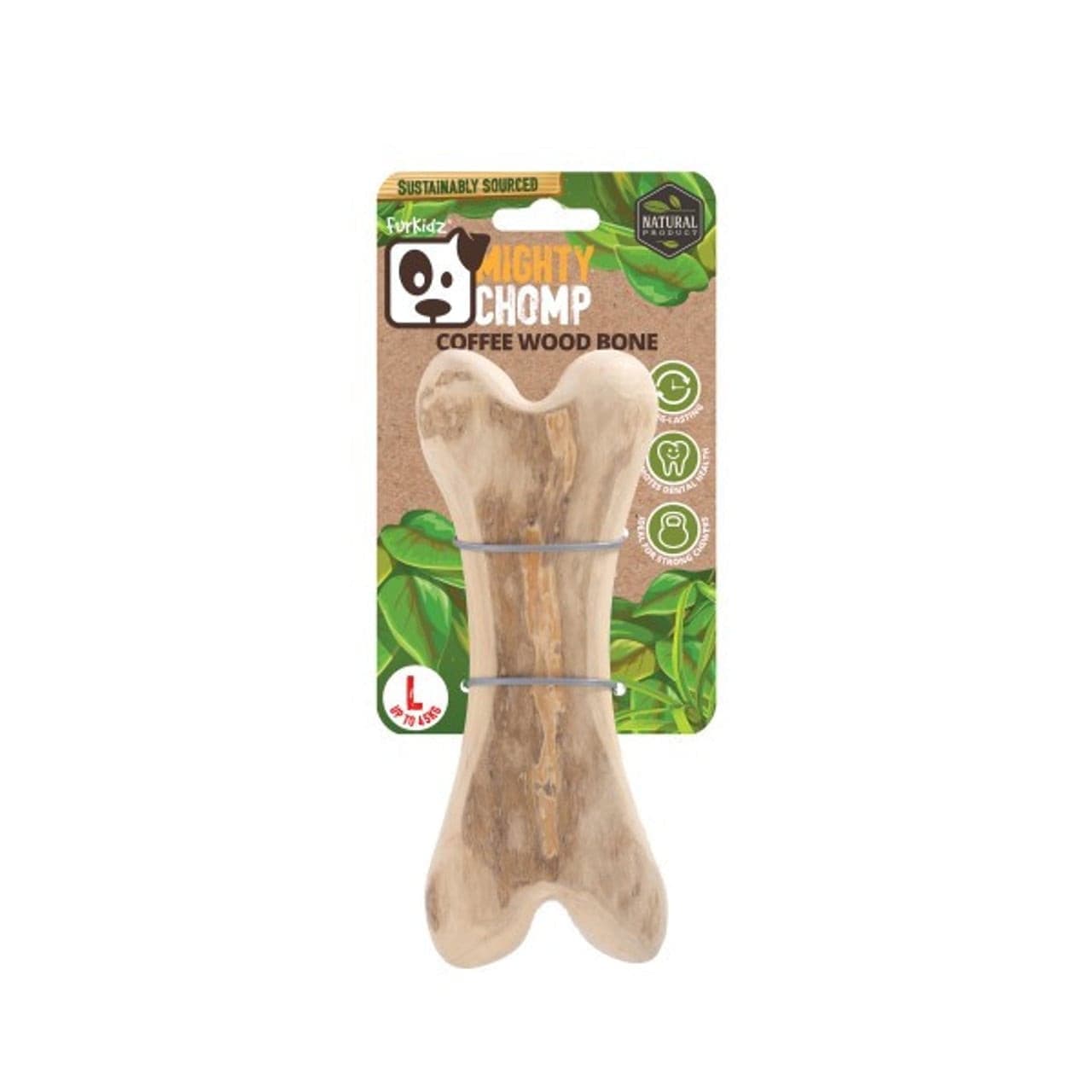 FurKidz Coffee Wood Chew Bone for Dogs - Large